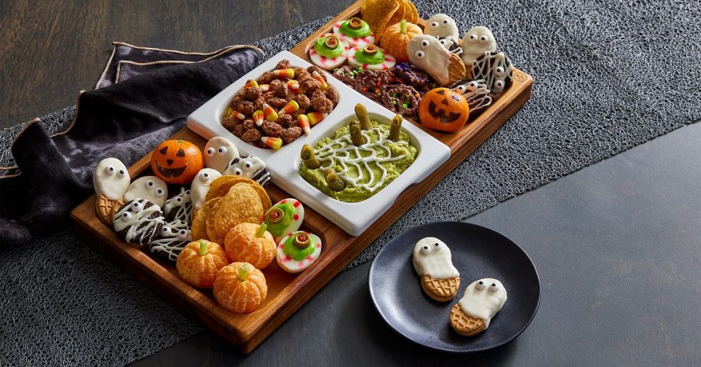 Halloween-themed charcuterie board